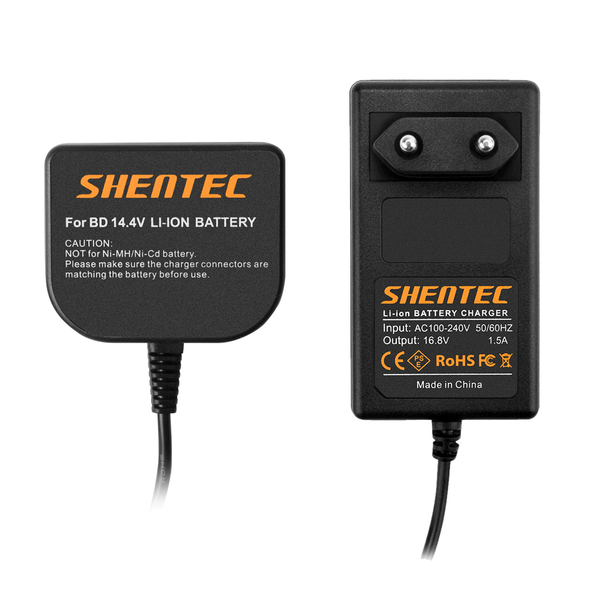SHENTEC Caricabatterie Li-ion 14.4V per Black&Decker BL1314 LB16 ASL148KB LDX120C LST220