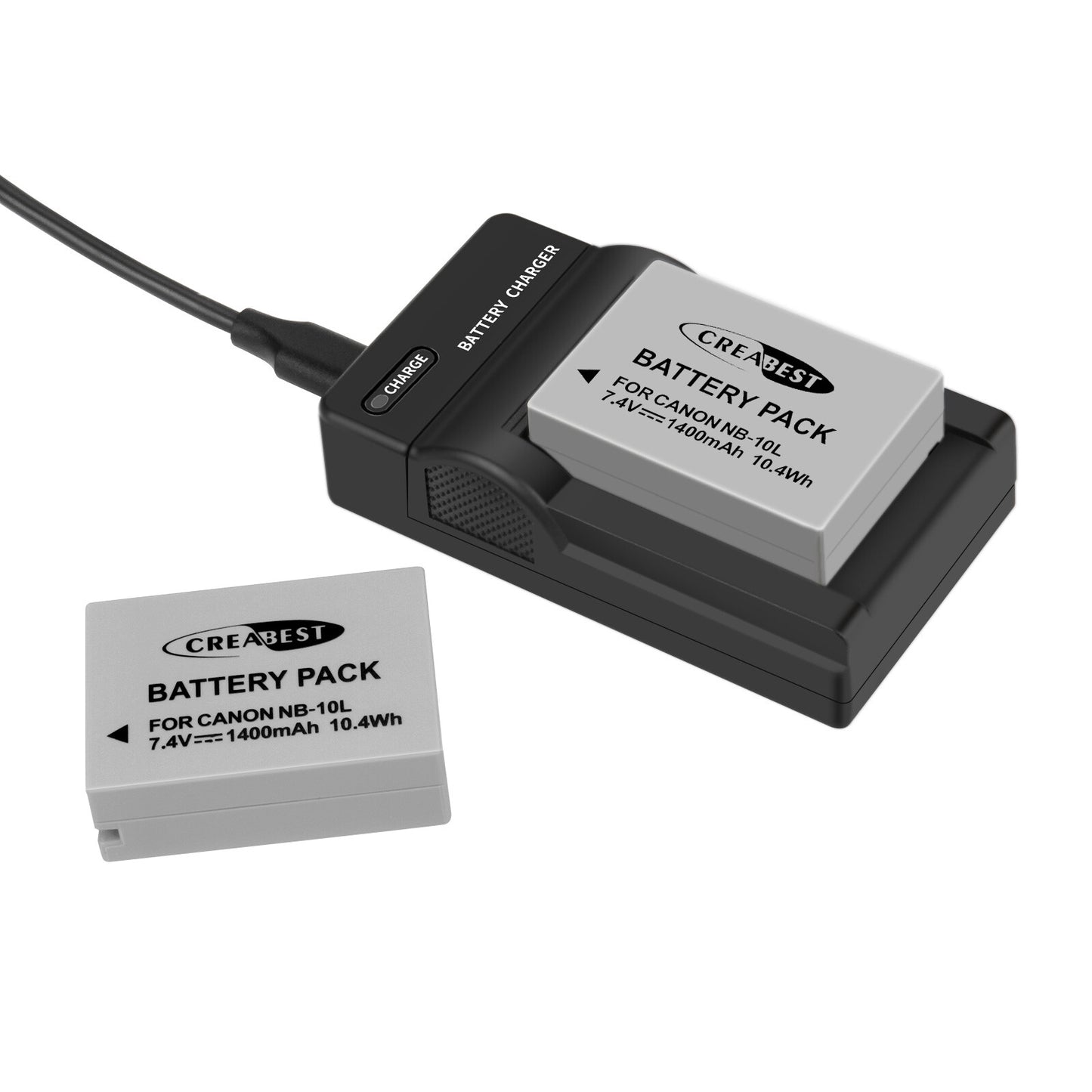2x Batteria NB-10L+Caricabatterie Per Canon PowerShot G15 G16 G1X SX50HS SX60HS SX40HS
