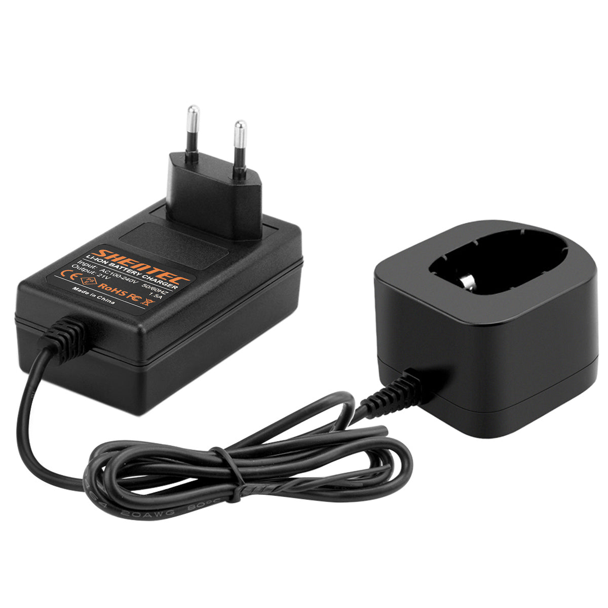 SHENTEC Caricabatterie 18V per RYOBI BPL18151/P105/P106/P108/P102/CMD-1802/CMI-1802