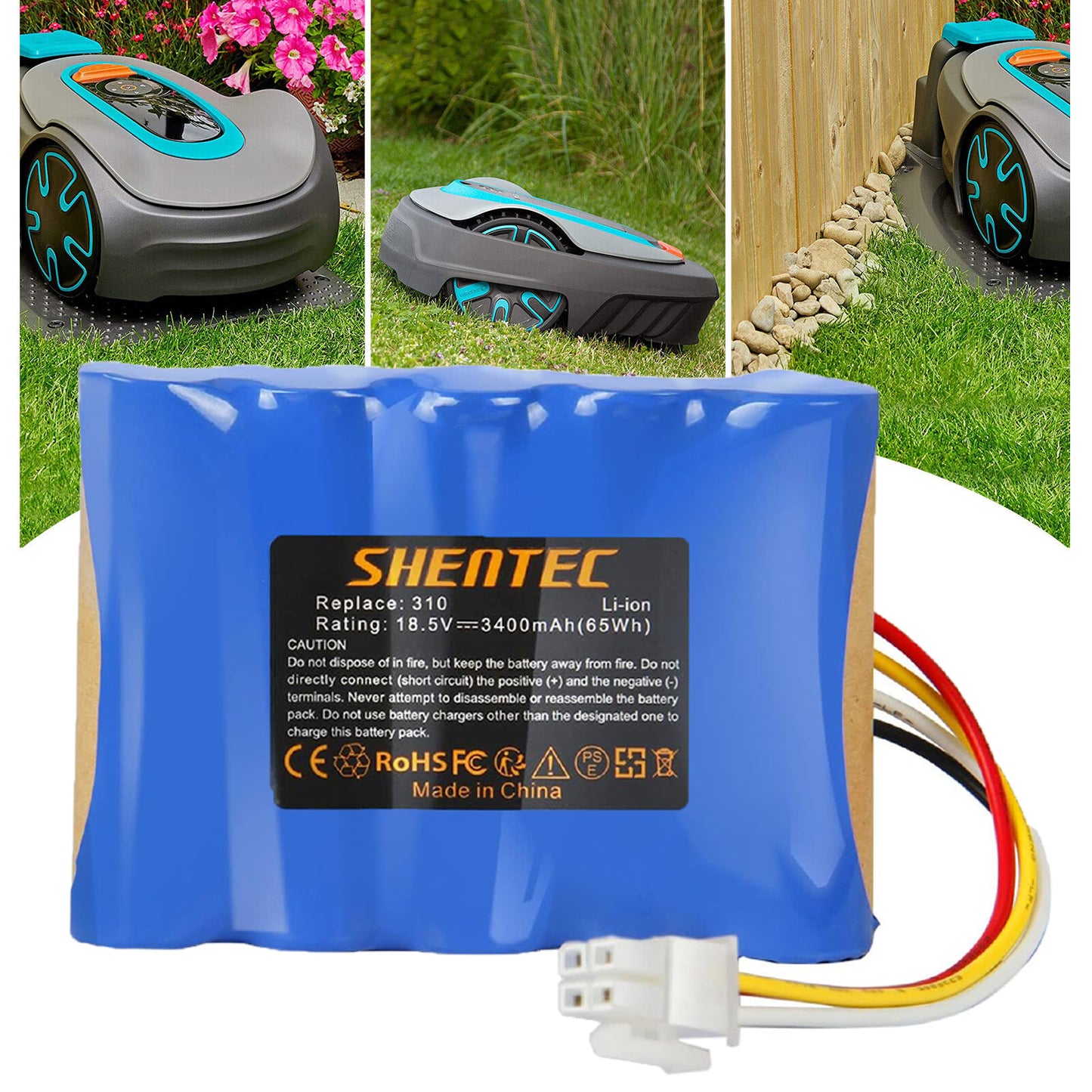 SHENTEC 18.5V 3.4Ah Li-ion Batteria Per Husqvarna 584 85 28-01 Gardena Sileno R100Li R130L