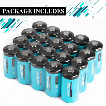 SHENTEC 20x Batterie al litio 3V 1600mAh 123 CR123 CR123A per fotocamera DL123A