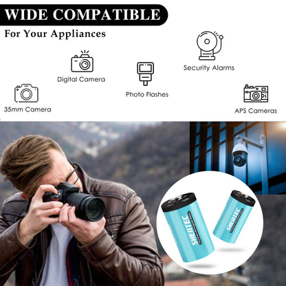 SHENTEC 20x Batterie al litio 3V 1600mAh 123 CR123 CR123A per fotocamera DL123A