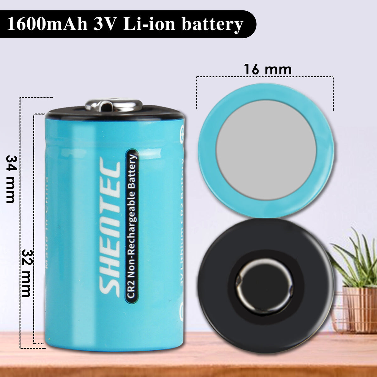 SHENTEC 20x Batterie al litio 3V 1600mAh 123 CR123 CR123A per fotocamera DL123A