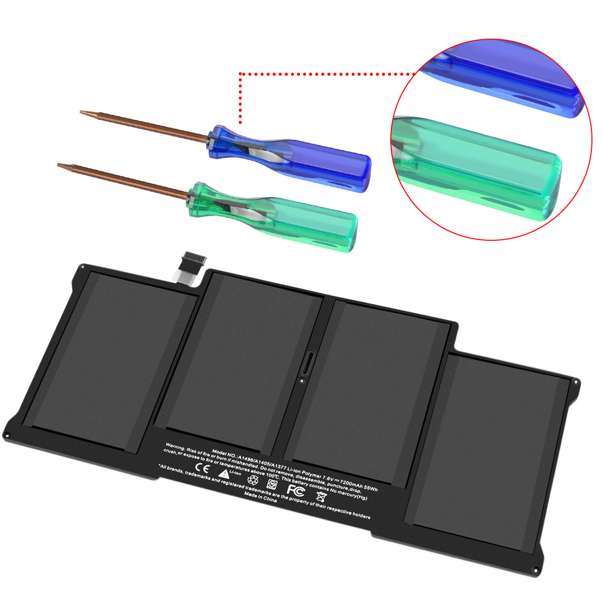 7.2Ah A1377 A1405 A1369 A1466 Batteria per Apple MacBook Air 13" 2013 2014 2015