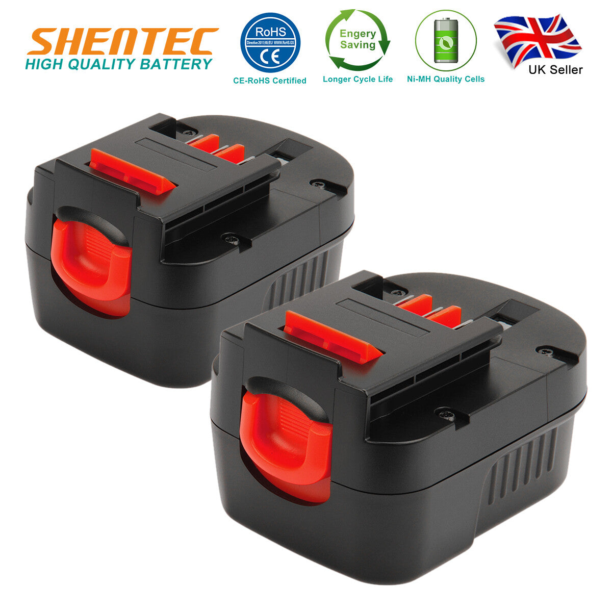 SHENTEC 2x BATTERIA Ni-MH 12V 4.0Ah PER Firestorm FS120B FSB12 Decker A1712 A12EX