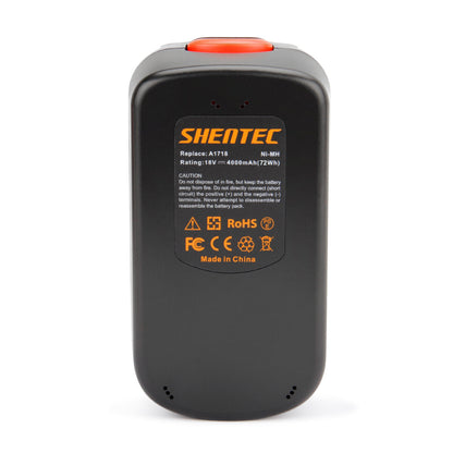 SHENTEC 2x Batteria Ni-MH 4000mAh Per Black Decker A18 A1718 HPB18 FSB18 FS18BX FS18FL
