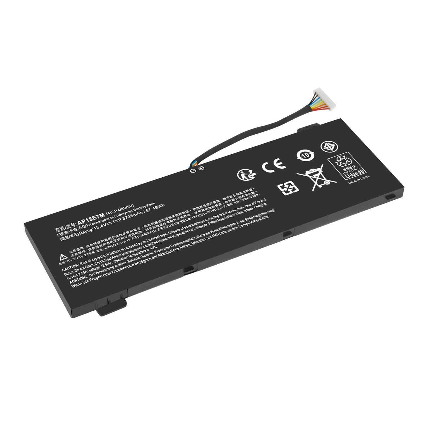 Batteria sostitutiva 57Wh 15.4V AP18E8M E7M 4ICP4/70/88 per Acer Nitro 7 AN715-51 AN515-52