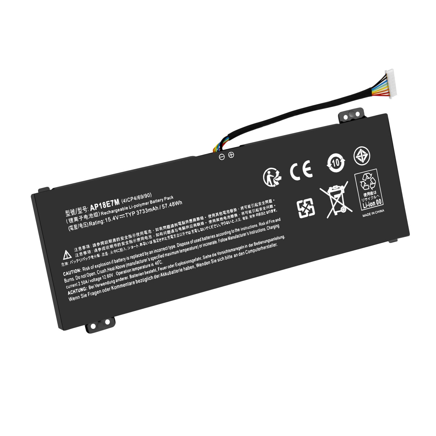 Batteria sostitutiva 57Wh 15.4V AP18E8M E7M 4ICP4/70/88 per Acer Nitro 7 AN715-51 AN515-52