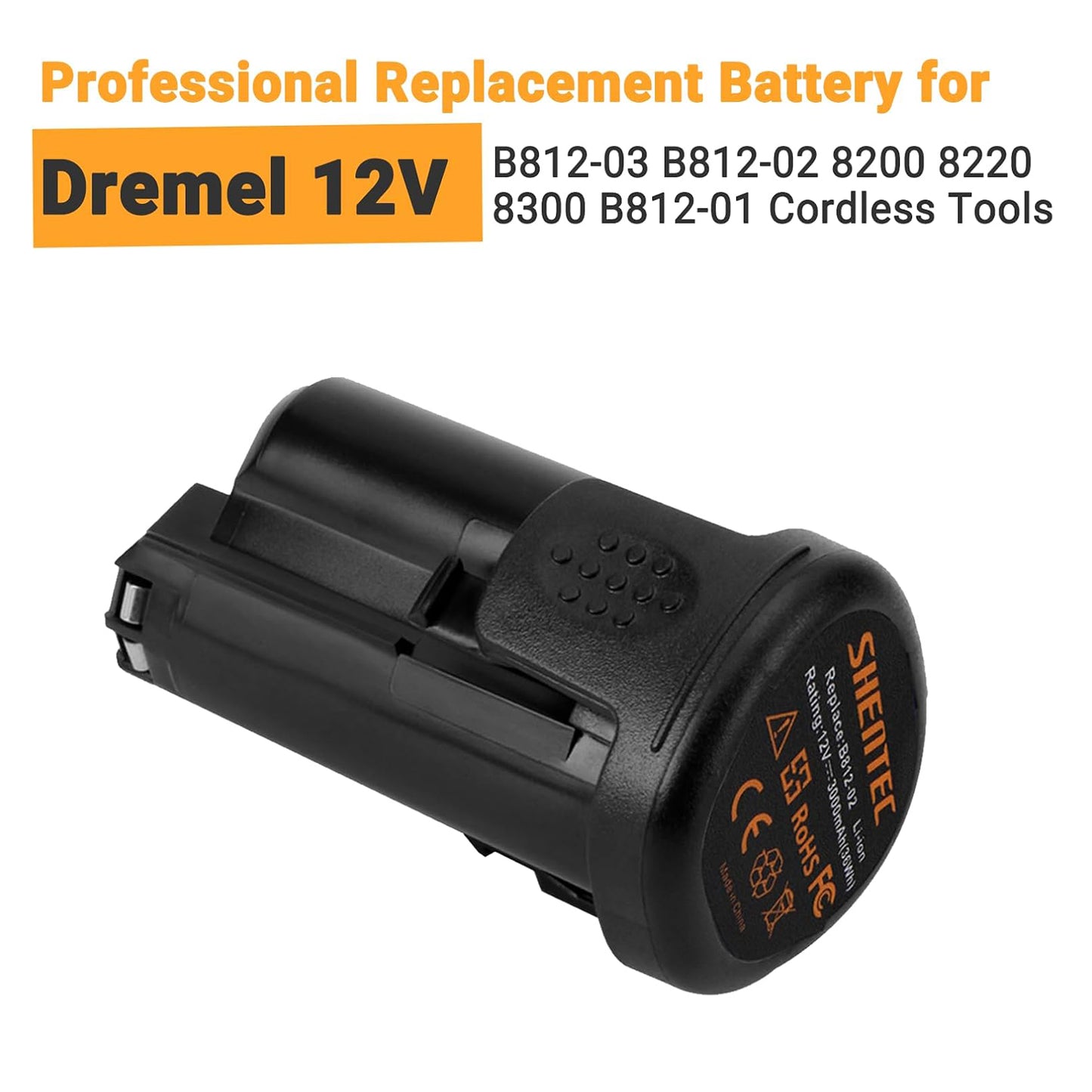 SHENTEC 3000mAh 12V Lithium-Ion Replacement Battery Compatible with Dremel