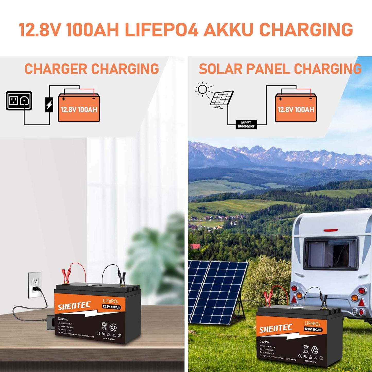 SHENTEC LiFePO4 Battery 12 V 100 Ah Lithium Deep Cycle Battery