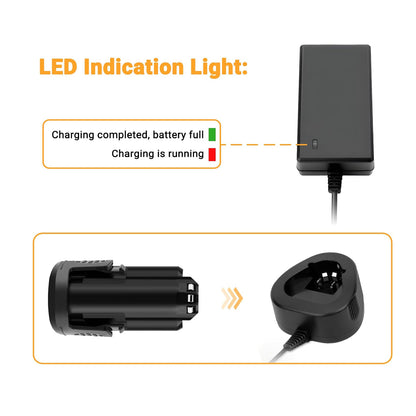SHENTEC Batteria agli ioni di litio 3000ｍAh 12V compatibile con Dremel (Caricabatterie 12V incluso)