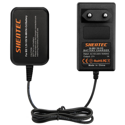 SHENTEC Kit 2 batterie + caricabatterie 14,4V per Bosch BAT040 BAT140 BAT038 2607335276