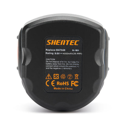 SHENTEC Batteria Ni-MH 9.6V 4000mAh per Bosch BAT048 BAT100 PSR 960 GSR 9.6 BPT1041