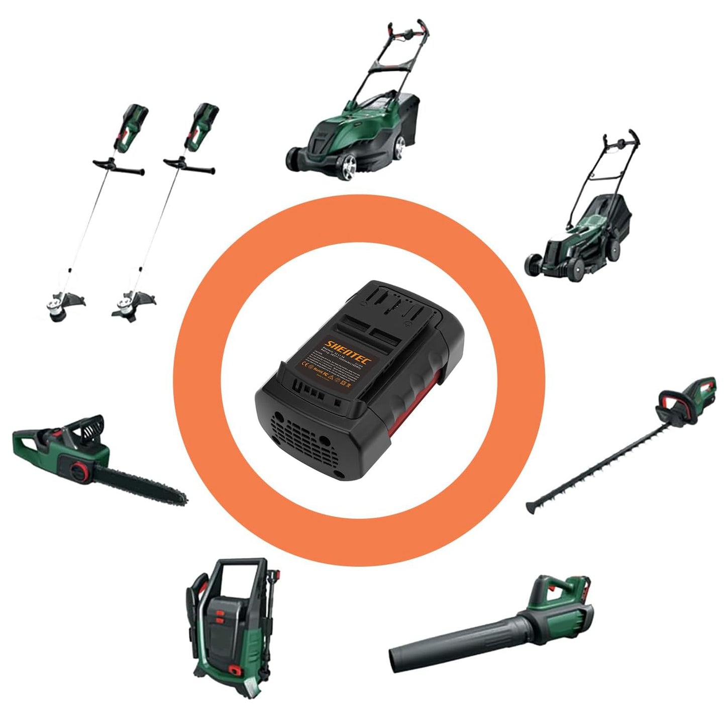 SHENTEC Batteria sostitutiva Li-ion 36V 5aH per Bosch Rotak 32 LI 34 LI 37 LI 43 LI Bosch 36V BAT810 BAT836 BAT840 D70771 2607336003
