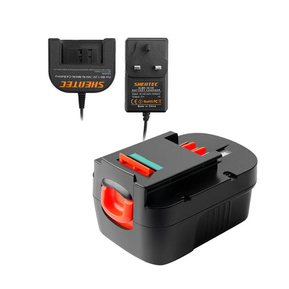 SHENTEC Caricabatterie Ni-MH 4.0Ah 14.4V per Black & Decker A14 B-8316