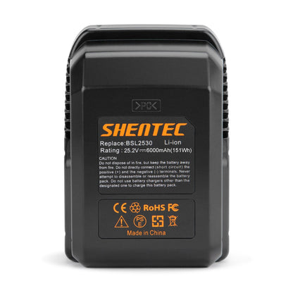 Batteria agli ioni di litio 6.0Ah 25.2V per Hitachi DH25DL DH25DAL BSL2530 328034