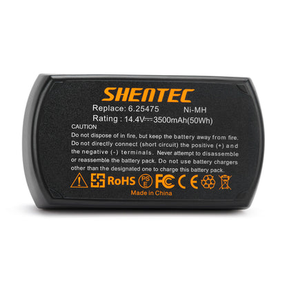 SHENTEC Batteria Sostitutiva 3500mAh 14.4V Per Metabo 6.25475 6.25476 BSZ 14.4 SBZ 14.4 Impuls