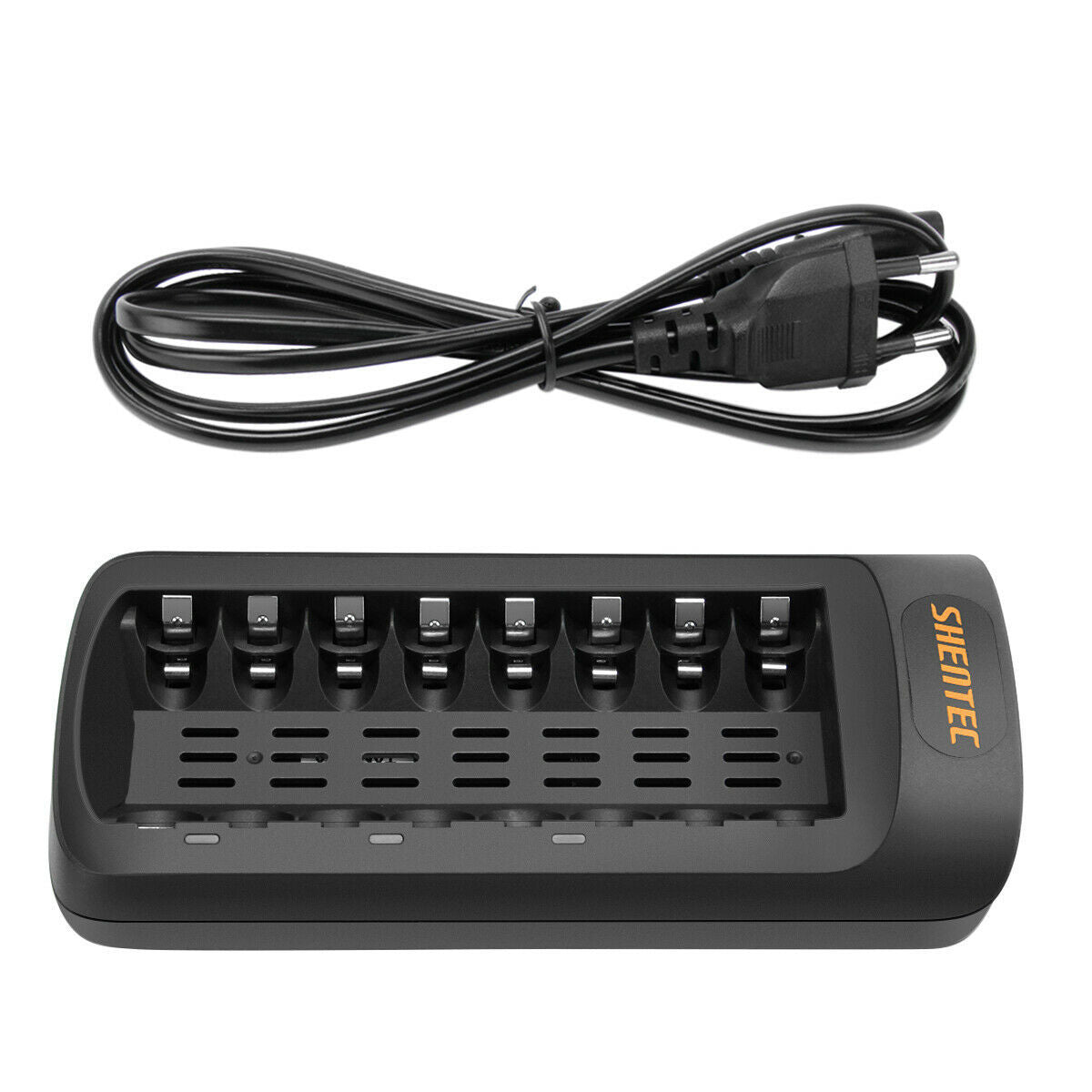SHENTEC Caricabatterie LED intelligente per 8 batterie ricaricabili AA/AAA Ni-MH/Ni-Cd