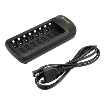 SHENTEC Caricabatterie LED intelligente per 8 batterie ricaricabili AA/AAA Ni-MH/Ni-Cd