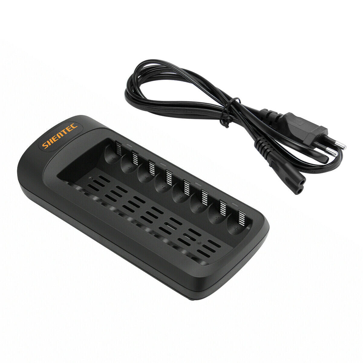SHENTEC Caricabatterie LED intelligente per 8 batterie ricaricabili AA/AAA Ni-MH/Ni-Cd