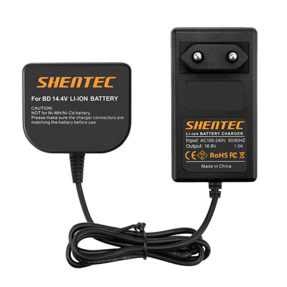 SHENTEC Caricabatterie Li-ion 14.4V per Black&Decker BL1314 LB16 ASL148KB LDX120C LST220