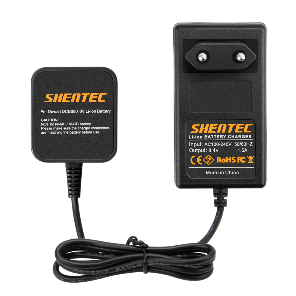 Caricabatterie SHENTEC 7.2V Li-ion per Dewalt DCB080 DCF680N1 DCF682 DCF680G2 DW4390