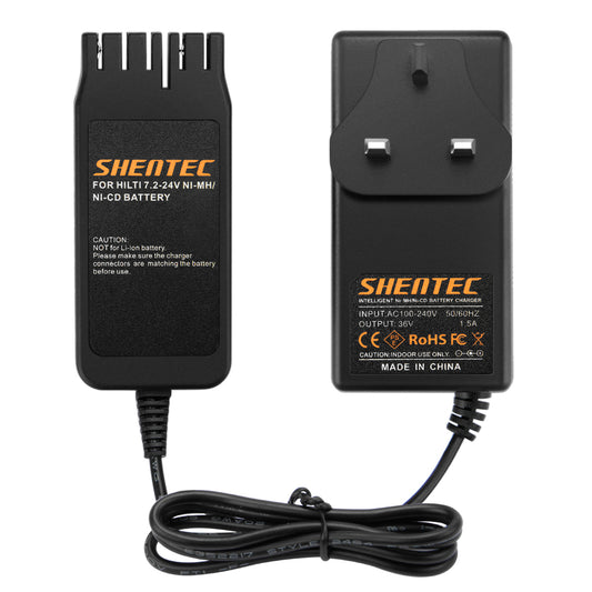 SHENTEC Caricabatterie per batteria Ni-MH 24V per HILTI 24V B24, B 24/2.0, B 24/3.0 UH 240-A