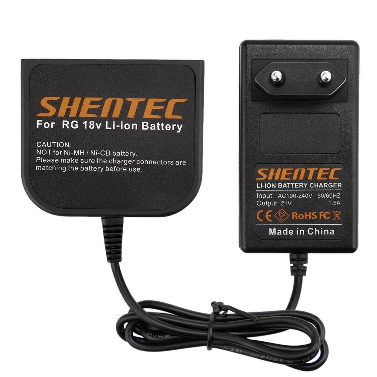 SHENTEC Caricabatterie agli ioni di litio 18V per AEG M1830R B1820R L1815R B1830R BUS18X B1814G BX18
