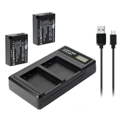 2x LP-E17 Batteria+Caricabatterie per Canon M3 200D 250D 750D 850D 800D X8i X9 77D M6 M5