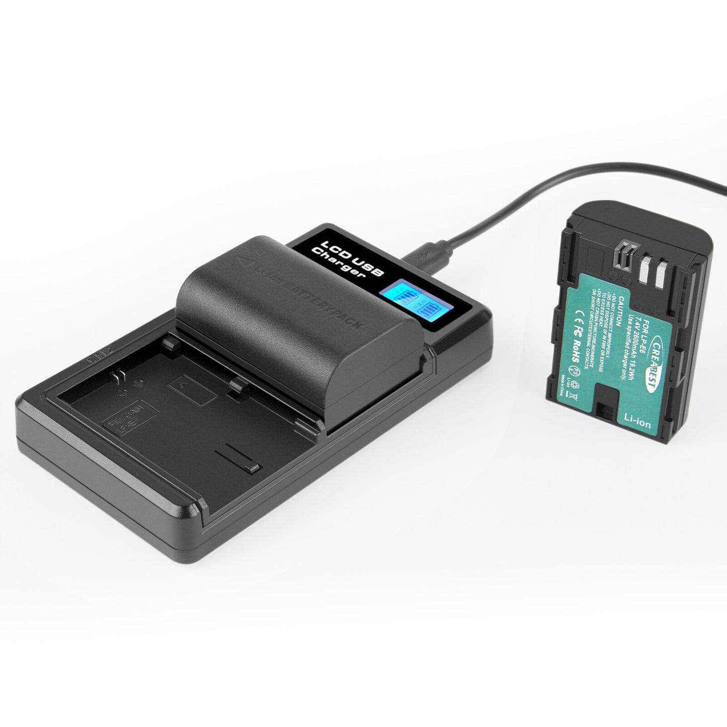 2xLP-E6 LP-E6N Batteria+Caricabatterie Doppio per Canon EOS 90D 5D Mark III IV 80D 60D 70D