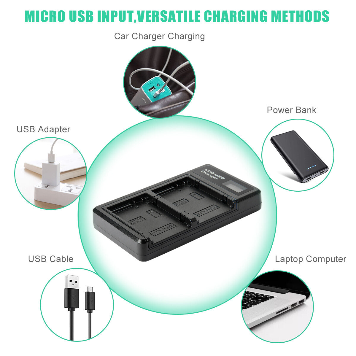SHENTEC 2x BATTERIA LP-E8 + CARICABATTERIE DOPPIO PER CANON EOS 550D 600D 650D 700D KISS T2I X4 X5