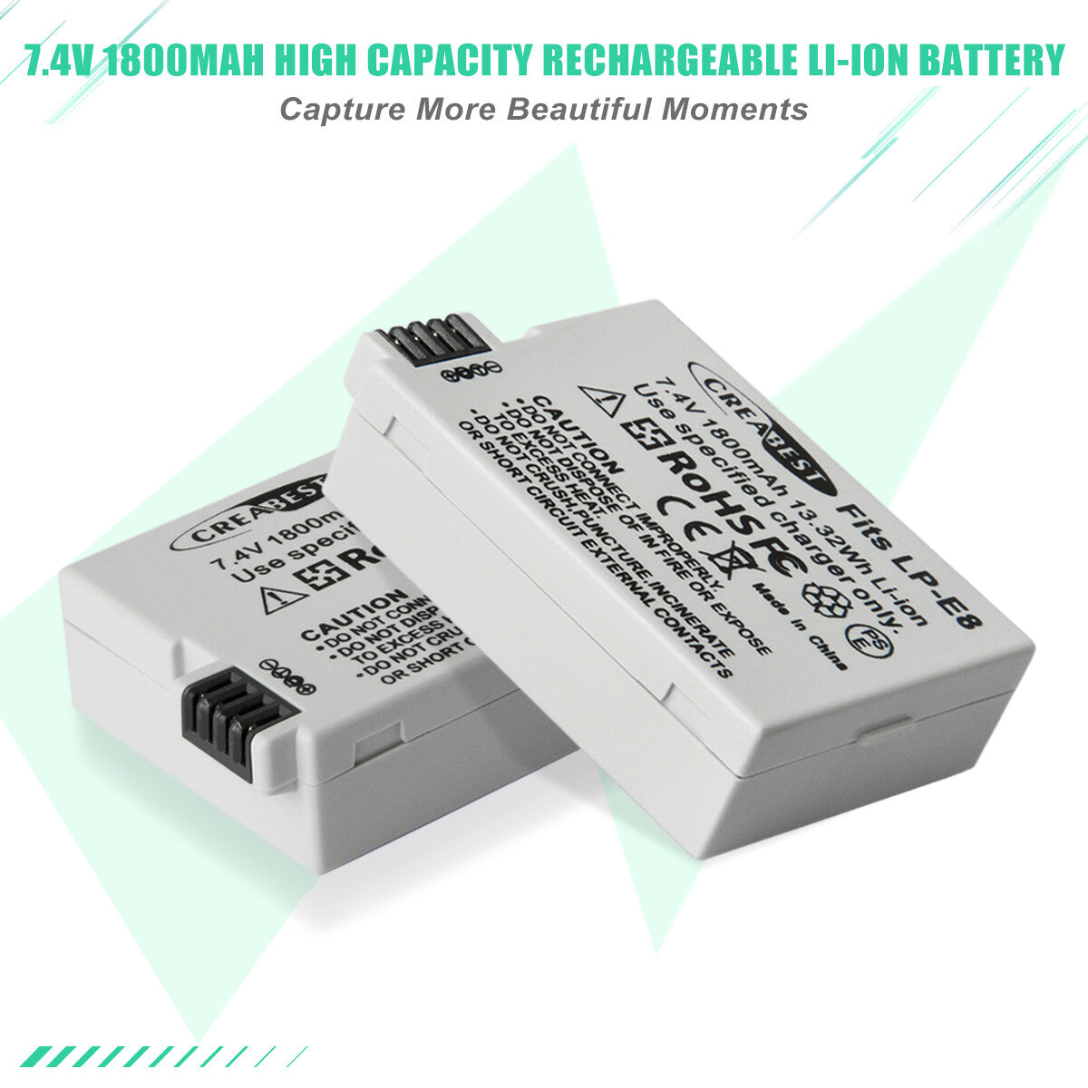 SHENTEC 2x BATTERIA LP-E8 + CARICABATTERIE DOPPIO PER CANON EOS 550D 600D 650D 700D KISS T2I X4 X5