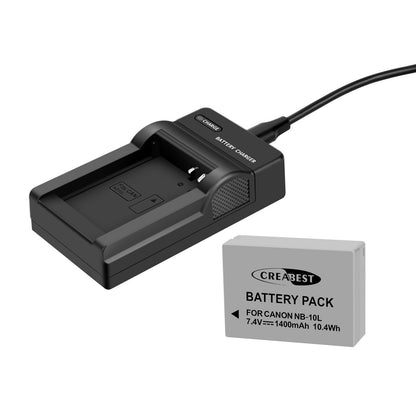 2x Batteria NB-10L+Caricabatterie Per Canon PowerShot G15 G16 G1X SX50HS SX60HS SX40HS