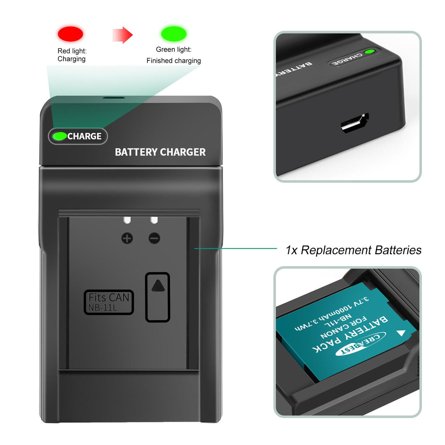 2x Batterie NB-11L/11LH + Caricabatterie Per Canon SX410 SX420 SX430 IS IXUS 180 185 190