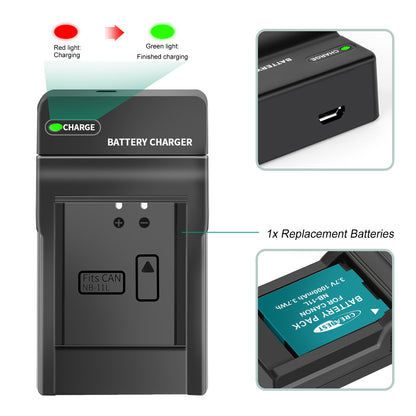 2x Batterie NB-11L/11LH + Caricabatterie Per Canon SX410 SX420 SX430 IS IXUS 180 185 190