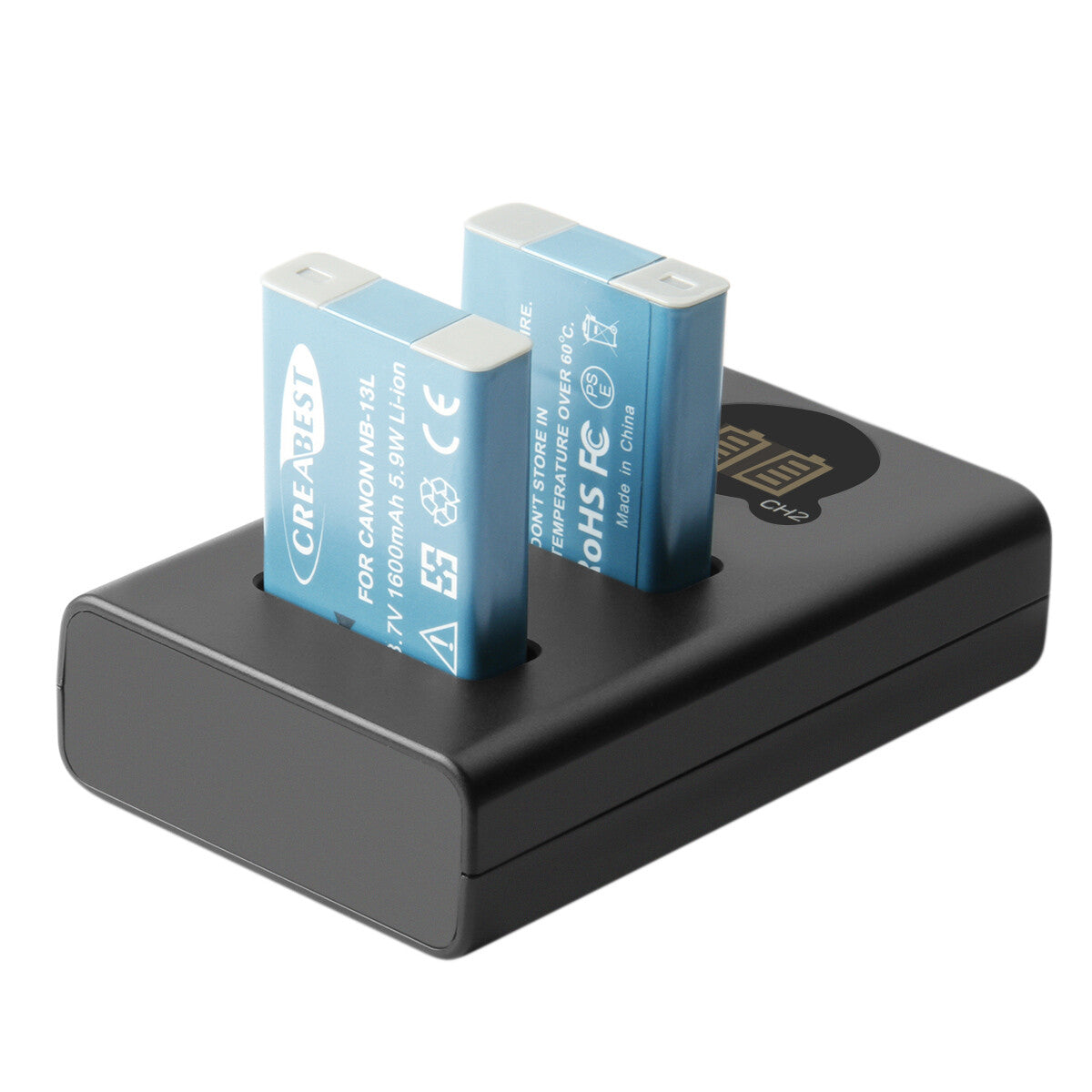 2x Batteria NB-13L + caricatore LCD per Canon PowerShot SX620 HS G5X G7X Mark III II
