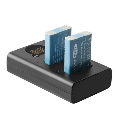 2x Batteria NB-13L + caricatore LCD per Canon PowerShot SX620 HS G5X G7X Mark III II