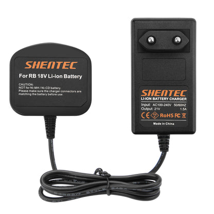 SHENTEC Caricabatterie 18V per RYOBI BPL18151/P105/P106/P108/P102/CMD-1802/CMI-1802