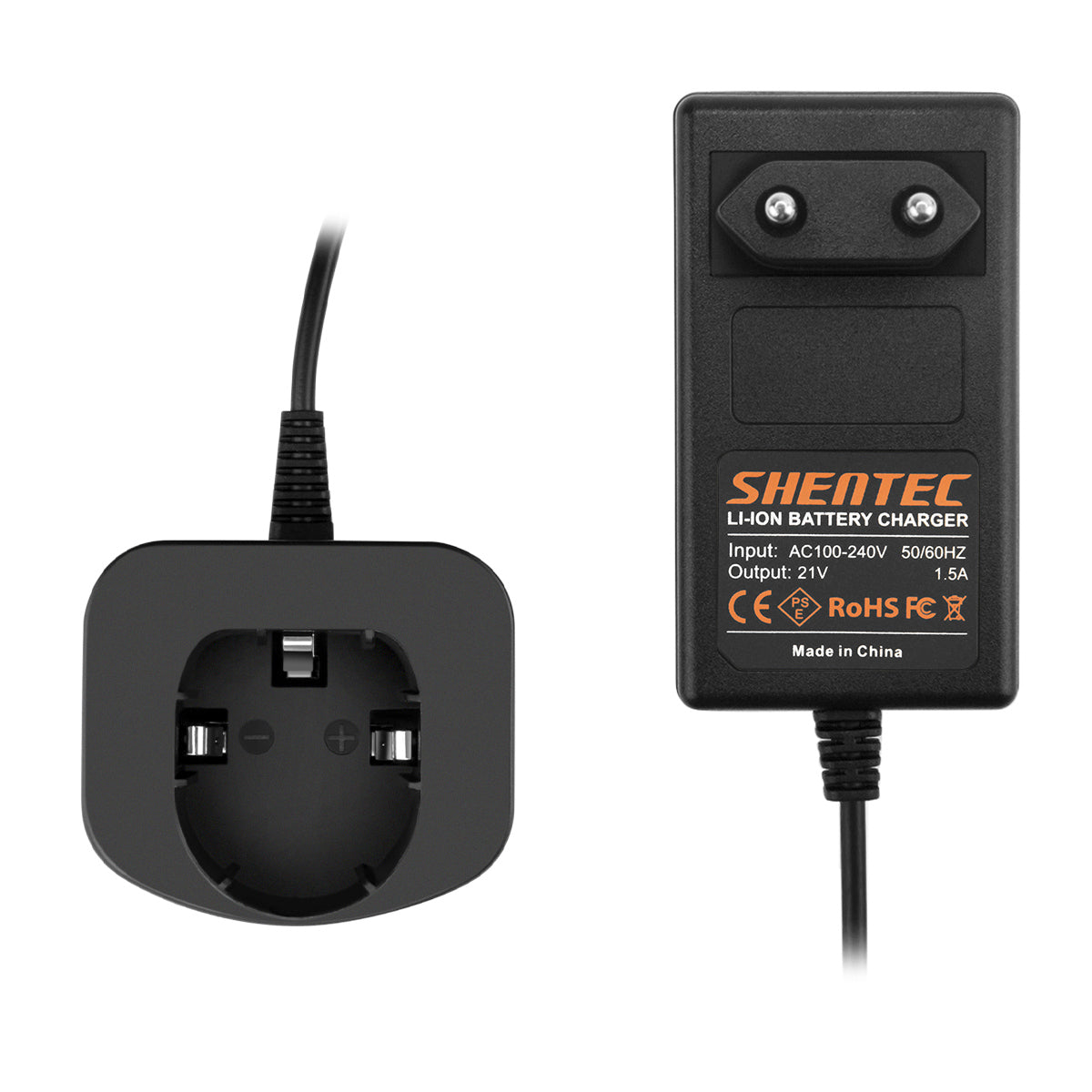 SHENTEC Caricabatterie 18V per RYOBI BPL18151/P105/P106/P108/P102/CMD-1802/CMI-1802