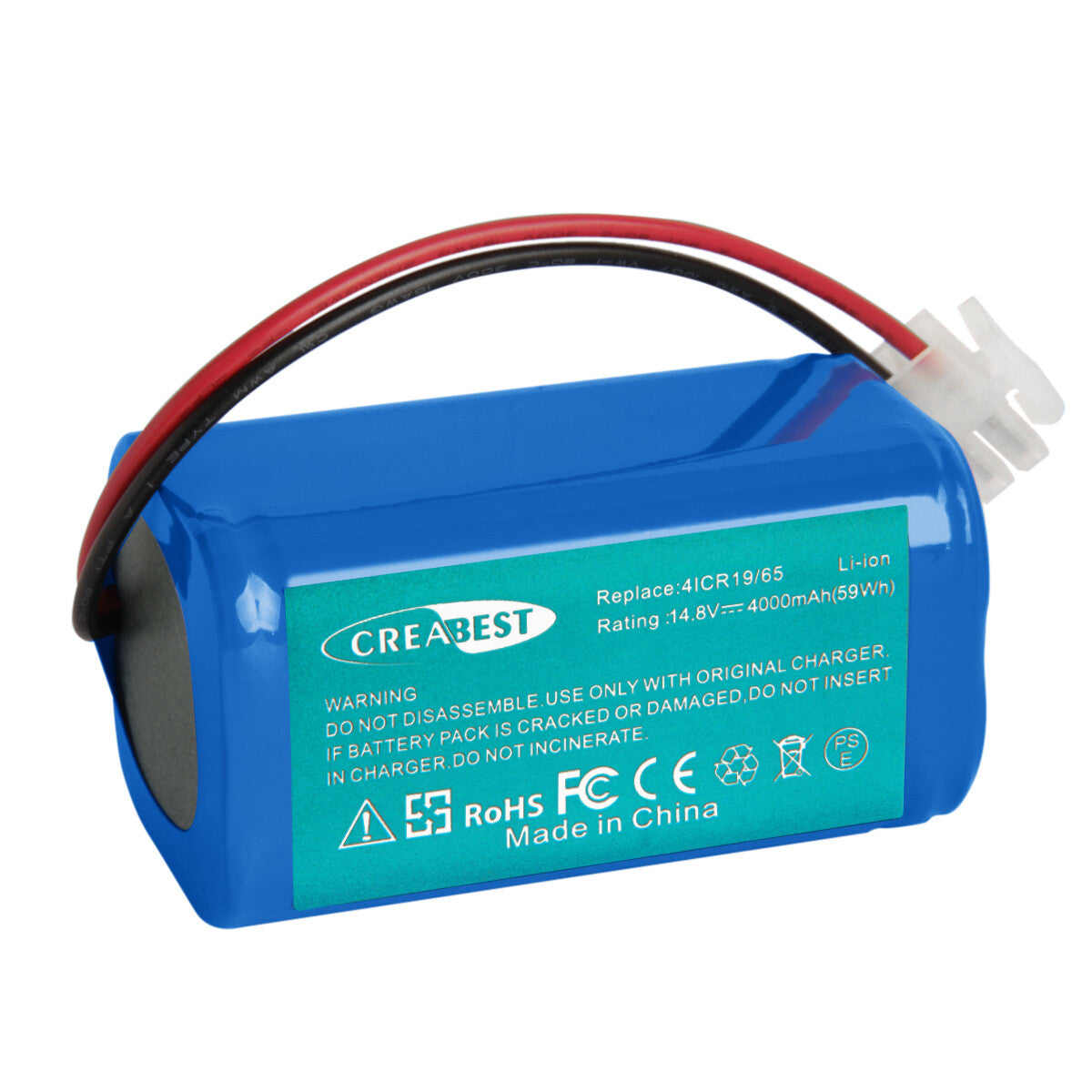 SHENTEC Batteria Li-ion 14.8V 4Ah per Ecovacs Deebot CR130 CEN 540 4ICR19/65 Dibea V870