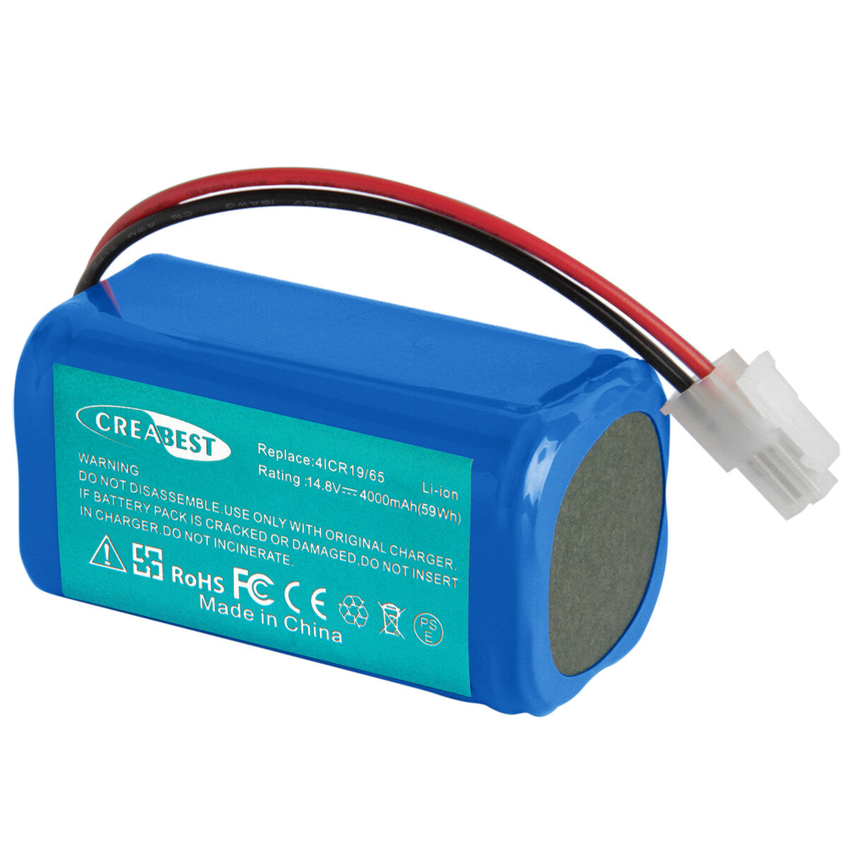 SHENTEC Batteria Li-ion 14.8V 4Ah per Ecovacs Deebot CR130 CEN 540 4ICR19/65 Dibea V870