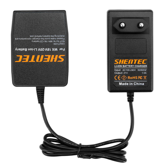 SHENTEC Caricabatterie Li-ion 18V per Worx WA3575 WA3525 WA3520 WA3512 WG153 WG154 WG165