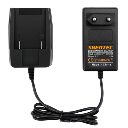 SHENTEC Caricabatterie Li-ion 18V per Worx WA3575 WA3525 WA3520 WA3512 WG153 WG154 WG165