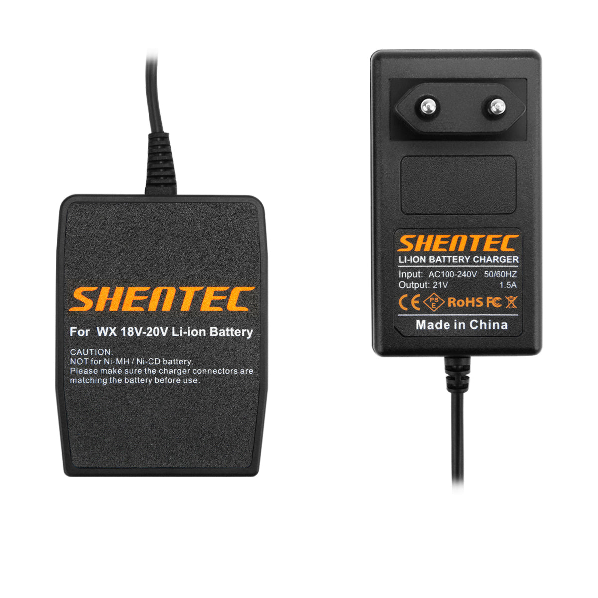 SHENTEC Caricabatterie Li-ion 18V per Worx WA3575 WA3525 WA3520 WA3512 WG153 WG154 WG165