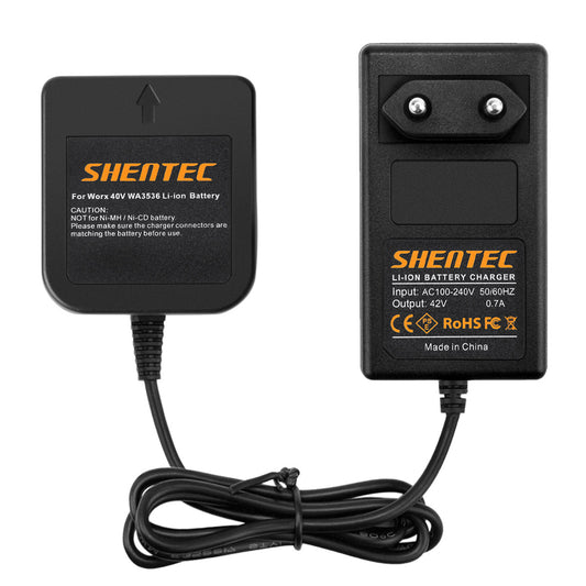 SHENTEC Caricabatterie 36V Li-ion Per Batterie Worx WA3734 WA3536 WG268E WG568E WG168E WG368E WG776E