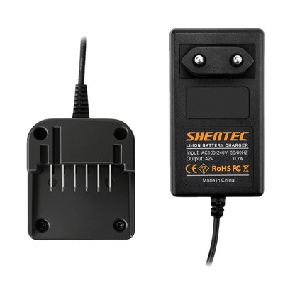 SHENTEC Caricabatterie 36V Li-ion Per Batterie Worx WA3734 WA3536 WG268E WG568E WG168E WG368E WG776E