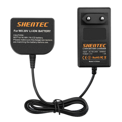 SHENTEC Caricabatterie Li-ion per Worx 20V WX678 WG259 WX390.1 WX393.3 WG549E.9 WA3551.1