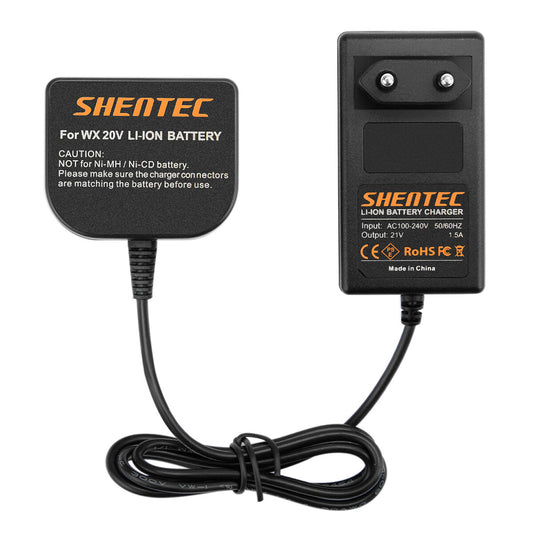 SHENTEC Caricabatterie Li-ion per Worx 20V WX678 WG259 WX390.1 WX393.3 WG549E.9 WA3551.1