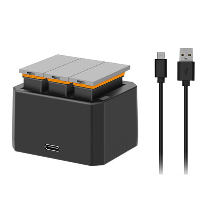 3x Batterie 1350mAh + Caricabatterie USB Veloce a 3 Canali per DJI Osmo AB1 P01 PT1 Action