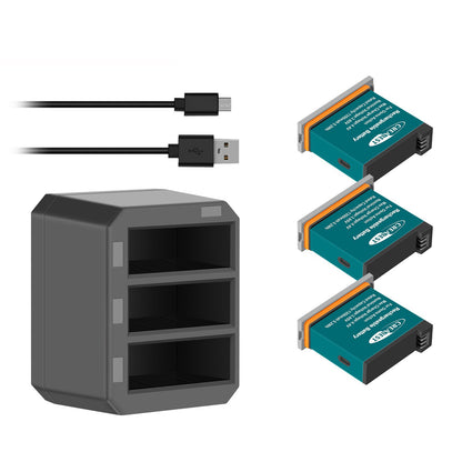 3x Batterie 1350mAh + Caricabatterie USB Veloce a 3 Canali per DJI Osmo AB1 P01 PT1 Action